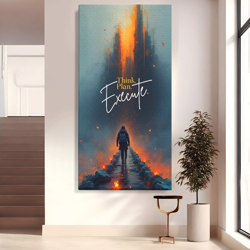 Tablou canvas cu tablou canvas cu calator pe pod, fara rama, pe sasiu de lemn